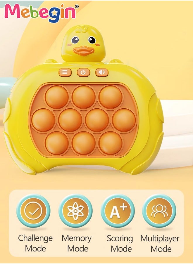 Generic - Quick Push Bubble Game with 4 Fun Game Modes, Duck Shape Push Pop Game, Mini-Handheld Fast Speed Push Game Console with Light and Sound, Fun Electronic Push It Pop Fidget Toys, Creative Antistress T - Image 1