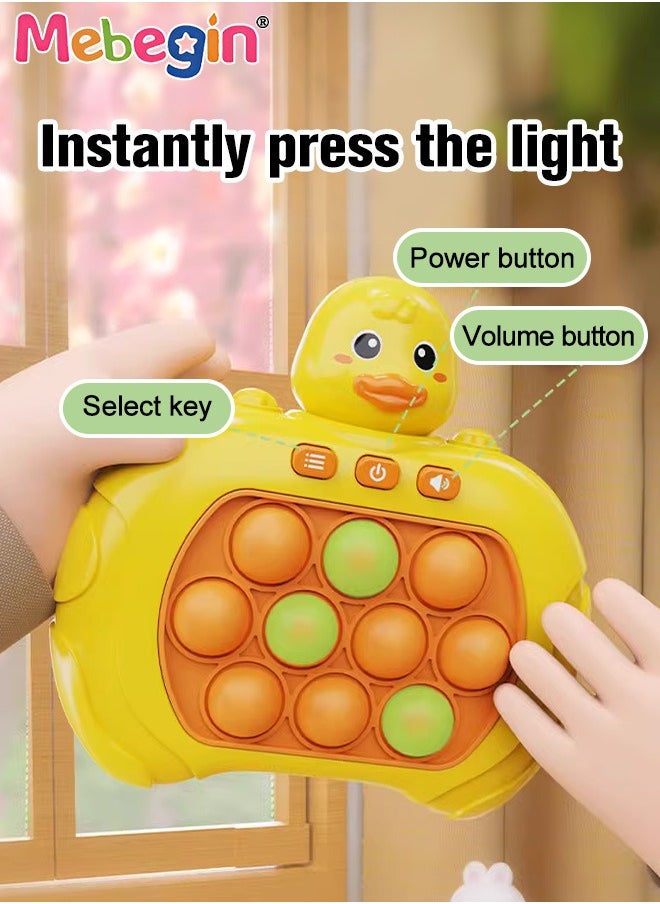 Generic - Quick Push Bubble Game with 4 Fun Game Modes, Duck Shape Push Pop Game, Mini-Handheld Fast Speed Push Game Console with Light and Sound, Fun Electronic Push It Pop Fidget Toys, Creative Antistress T - Image 1