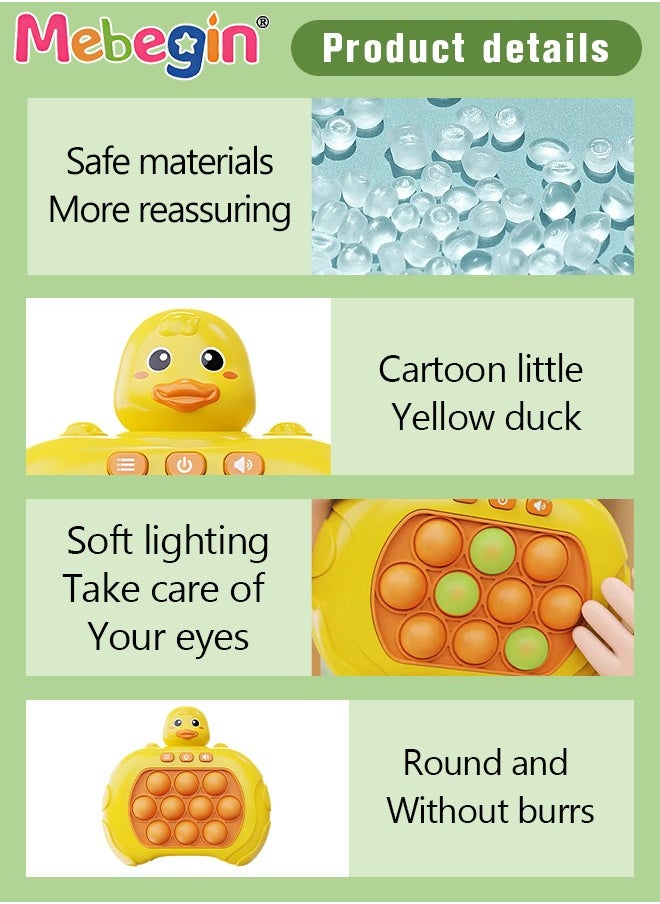 Generic - Quick Push Bubble Game with 4 Fun Game Modes, Duck Shape Push Pop Game, Mini-Handheld Fast Speed Push Game Console with Light and Sound, Fun Electronic Push It Pop Fidget Toys, Creative Antistress T - Image 1