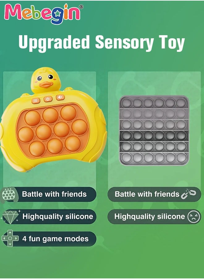 Generic - Quick Push Bubble Game with 4 Fun Game Modes, Duck Shape Push Pop Game, Mini-Handheld Fast Speed Push Game Console with Light and Sound, Fun Electronic Push It Pop Fidget Toys, Creative Antistress T - Image 1