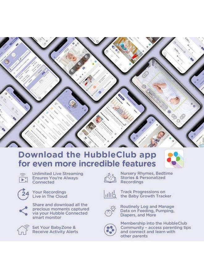 HUBBLE CONNECTED Nursery Pal Cloud Touch Smart WiFi Enabled Baby Monitor with 5 Inch HD Color Touchscreen Parent Unit, Plus Preloaded Soothing Sounds, Lullabies, and Stories, White - Image 5