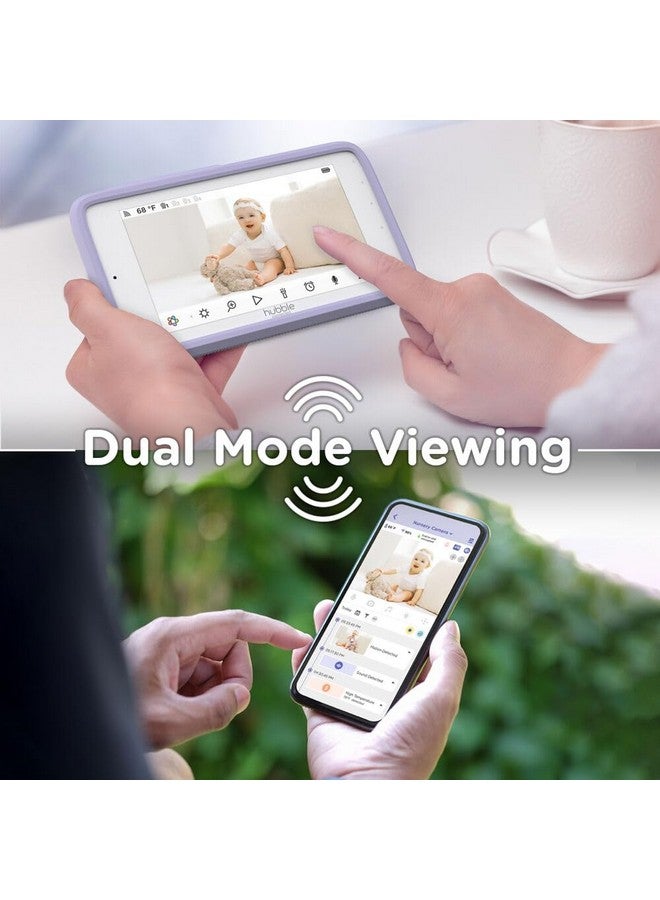 HUBBLE CONNECTED Nursery Pal Cloud Touch Smart WiFi Enabled Baby Monitor with 5 Inch HD Color Touchscreen Parent Unit, Plus Preloaded Soothing Sounds, Lullabies, and Stories, White - Image 3