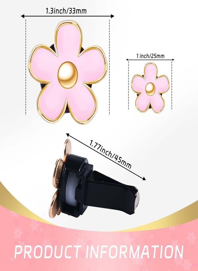 OBTANIM 6 PCS Car Air Vent Clips Colorful Daisy Flower Car Air Freshener Clip Air Conditioning Outlet Clip for Car Interior Decoration Accessories (2 Size, White, Pink, Red) - Image 2