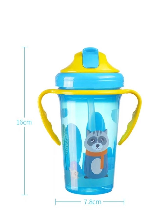 Milestones Sippy Cup with Straw and Handles,Training Cup-300ML-Blue Raccoon - Image 2
