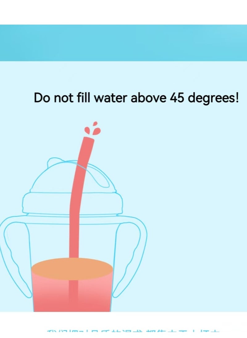 Milestones Sippy Cup with Straw and Handles,Training Cup-300ML-Blue Raccoon - Image 4