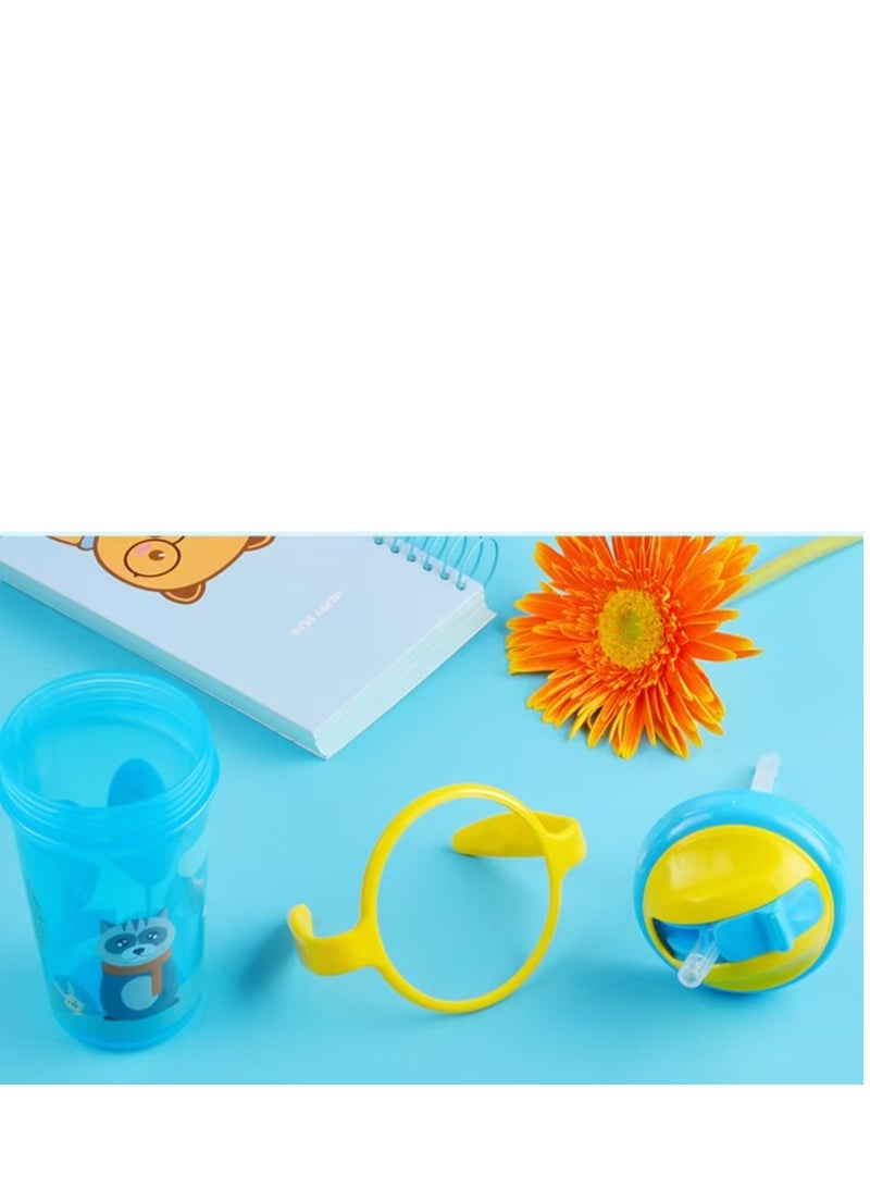 Milestones Sippy Cup with Straw and Handles,Training Cup-300ML-Blue Raccoon - Image 5