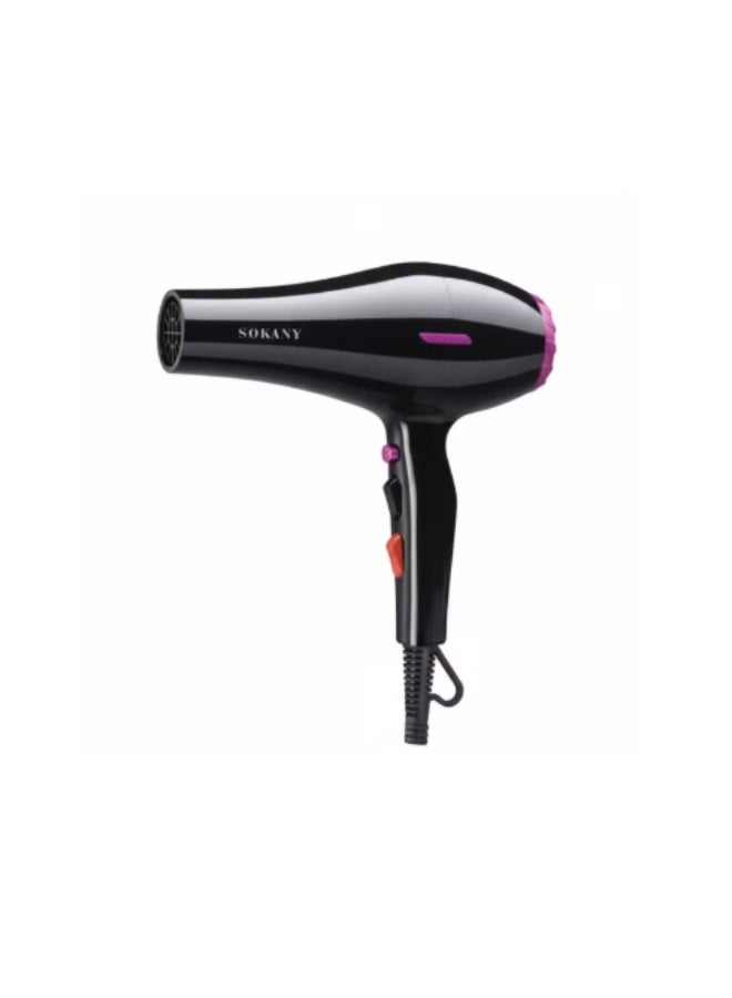 sokany SK-14002 Professional Hair Dryer 2400W with 3 Attachments, 2 Speeds & 2 Heat Settings, Hot & Cold Air, Hanging Loop, Enhances Hair Luster, Ergonomic Design for Salon & Home Use, Suitable for All Hair Types - Image 1