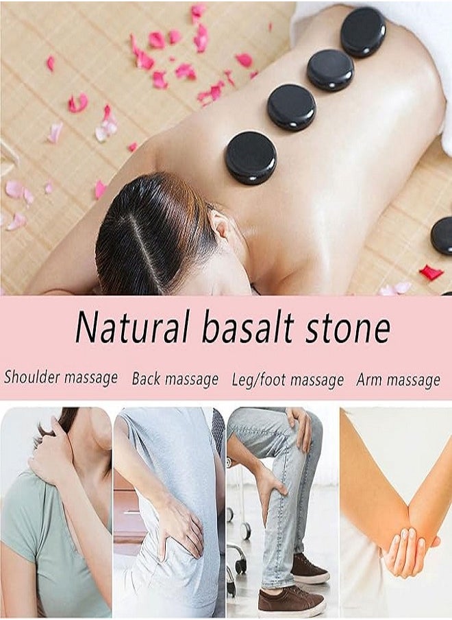 Generic - Hot Stones for Massage, Basalt Massage Stone Warmer,18Pcs Hot Stone Massage Kit Stones for Home Spa Warming Therapy Relaxing Relieve Pain 18pcs - Image 1