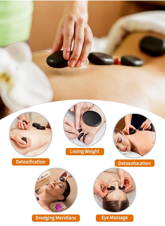 Generic - Hot Stones for Massage, Basalt Massage Stone Warmer,18Pcs Hot Stone Massage Kit Stones for Home Spa Warming Therapy Relaxing Relieve Pain 18pcs - Image 1
