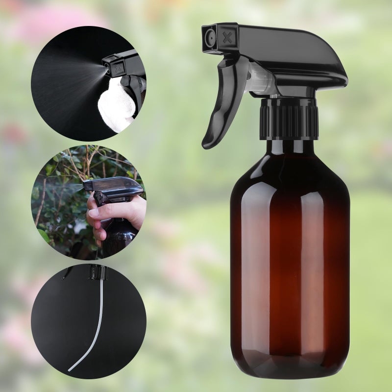 Arkeiliy 2-Pack Leakproof Spray Bottles (300ml/10oz) - Adjustable Nozzle for Fine Mist & Jet Stream | Premium Refillable Plastic Bottles for Hair Styling, Plant Misting, Cleaning Solutions (Brown) - Image 4