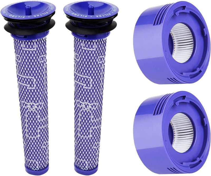 Hechuang Filters kit for Dyson V7, V8 Animal And Absolute Vacuum, 2 Pack Replacement Parts (DY-96566101) and 2 Pack Post- Filter (DY-96747801) - Image 1