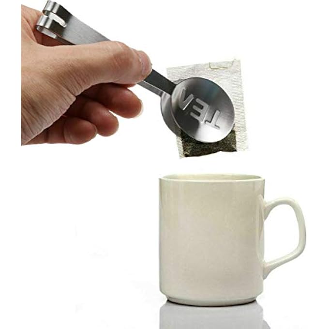 Unity Tea Bag SqueezerHolder GadgetRound Stainless Steel Teabag Tong Strainer Holder - Image 3