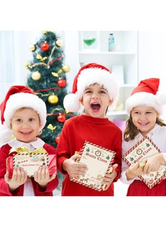 Chinco 10 Sets Christmas Official Letter From Santa Nice List Certificate For Kids Christmas Gift North Pole Letter For Mailbox Christmas Party Decorations Xmas Santa Greetings Cards (Vibrant Style)  - Image 5