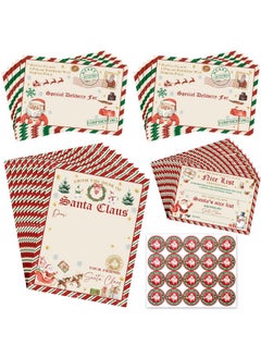 Chinco 10 Sets Christmas Official Letter From Santa Nice List Certificate For Kids Christmas Gift North Pole Letter For Mailbox Christmas Party Decorations Xmas Santa Greetings Cards (Vibrant Style)  - Image 1