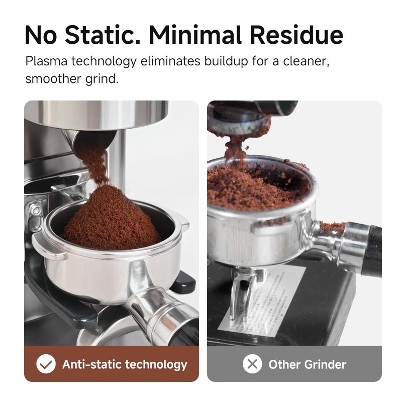 HiBREW مطحنة قهوة كهربائية HiBREW G7 - 48 إعداد دقيق للطحن للإسبريسو/التحضير بالتنقيط/الفرنسي، سعة كبيرة لحبوب القهوة، تحكم في الحصة ومضادة للكهرباء الساكنة، مطحنة مخروطية لطحن القهوة الطازجة - Image 5
