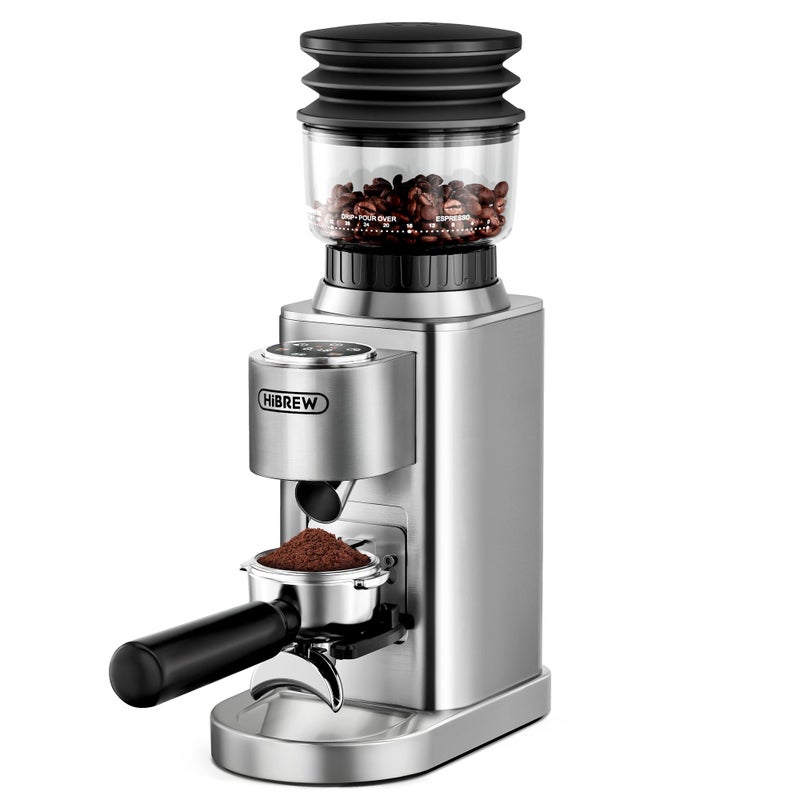 HiBREW مطحنة قهوة كهربائية HiBREW G7 - 48 إعداد دقيق للطحن للإسبريسو/التحضير بالتنقيط/الفرنسي، سعة كبيرة لحبوب القهوة، تحكم في الحصة ومضادة للكهرباء الساكنة، مطحنة مخروطية لطحن القهوة الطازجة - Image 1