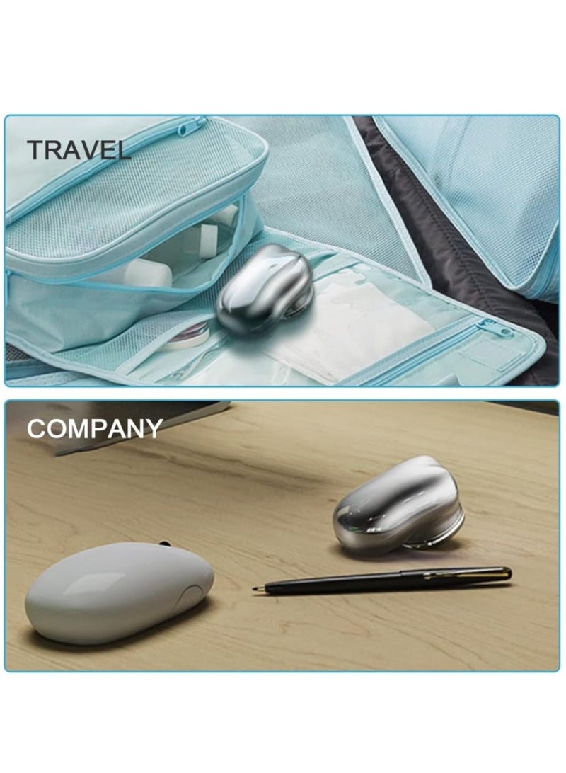 ELTRAZONE Mini Electric Shaver, Portable Men Electric Shaver USB Rechargeable Men Grooming Razor, Pocket Size Mini Shaver Washable for Travel (Silver). - Image 5
