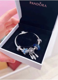 Pandora Violet Pandora Cubic Zirconia Fashion Women's 925 Silver String Ornament Snake Chain Bracelet with Set Gift  - Image 1