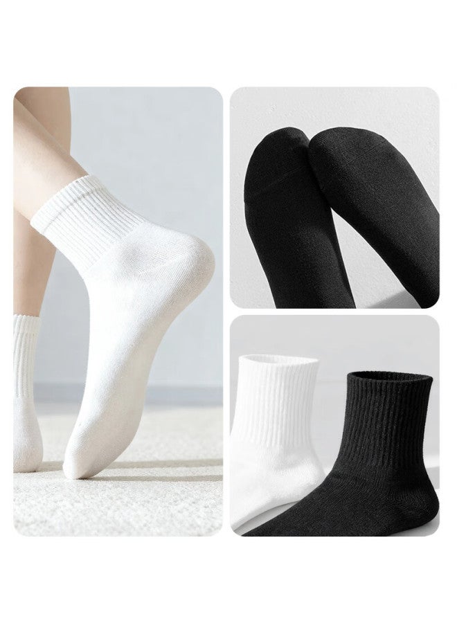 Nolansend Disposable Mid-calf Socks, 7a Antibacterial, Portable, Comfortable, Sweat-absorbing, No-wash Military Training Socks, White, 20 Pairs