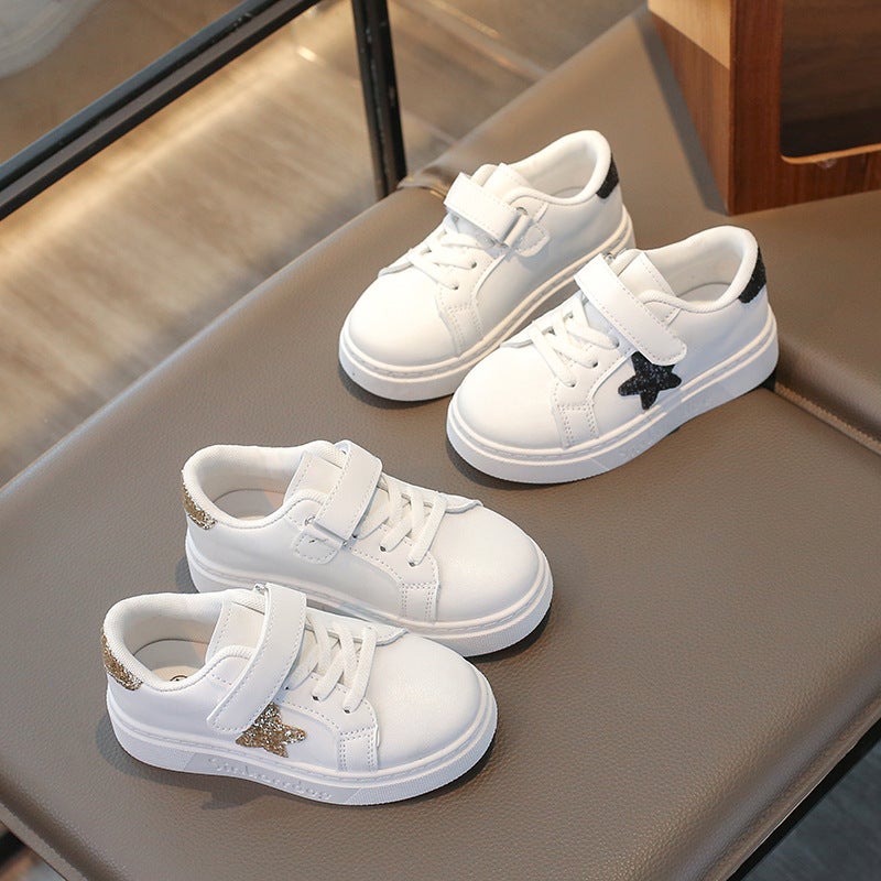 Children'S Board Shoes Sports White Shoes Bright Five-Pointed Star Men'S And Women'S Shoes - Image 2