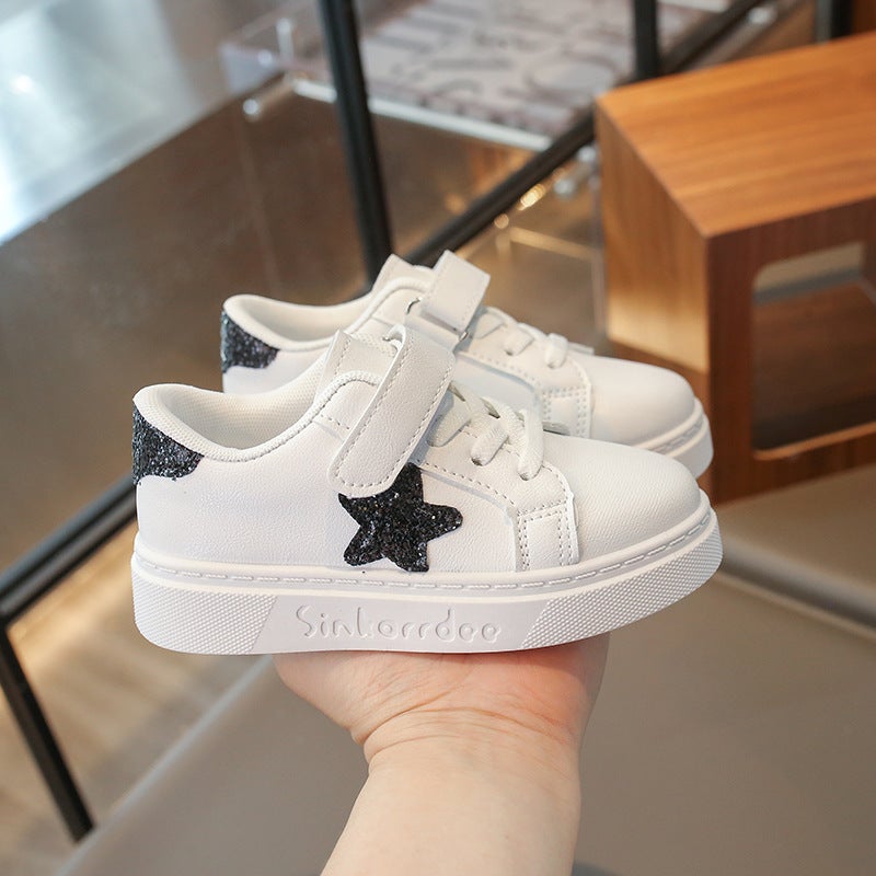Children'S Board Shoes Sports White Shoes Bright Five-Pointed Star Men'S And Women'S Shoes - Image 3