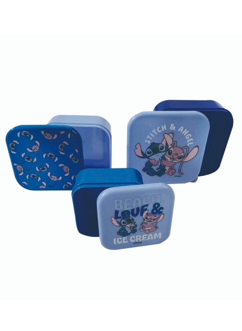 Disney Stitch Food Stroage Container 3 Pcs Set - Image 1