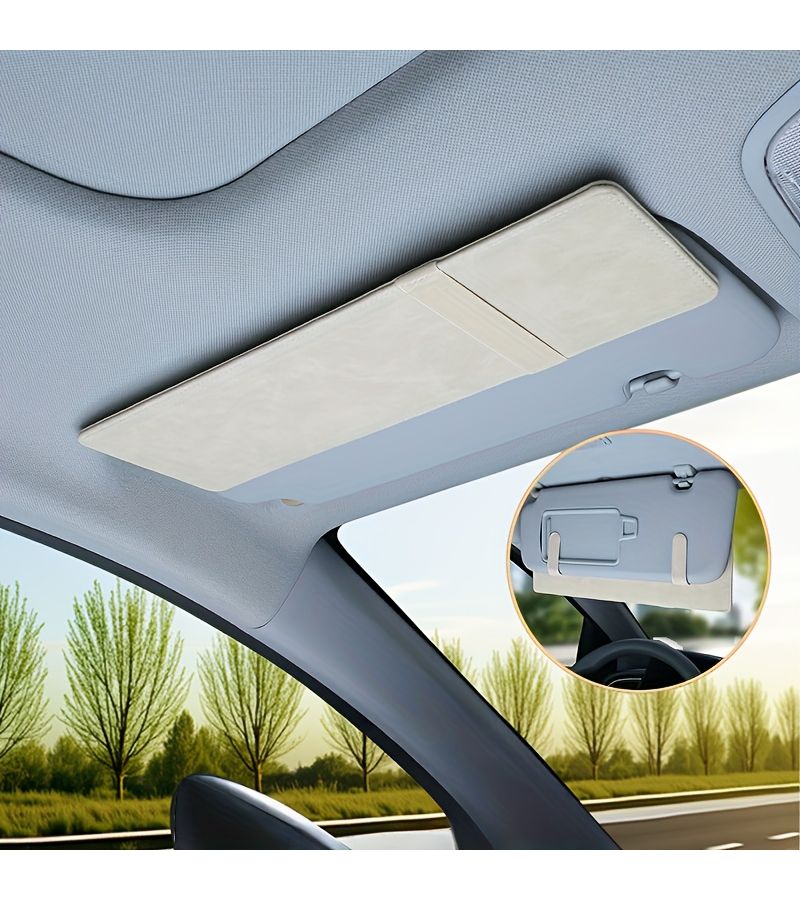 Universal Car Sun Visor Extender Classic Black Anti Glare Sunshade with Safety Buckle Closure Durable Fabric Sun Protection Comfort for Most Car Models - Image 5