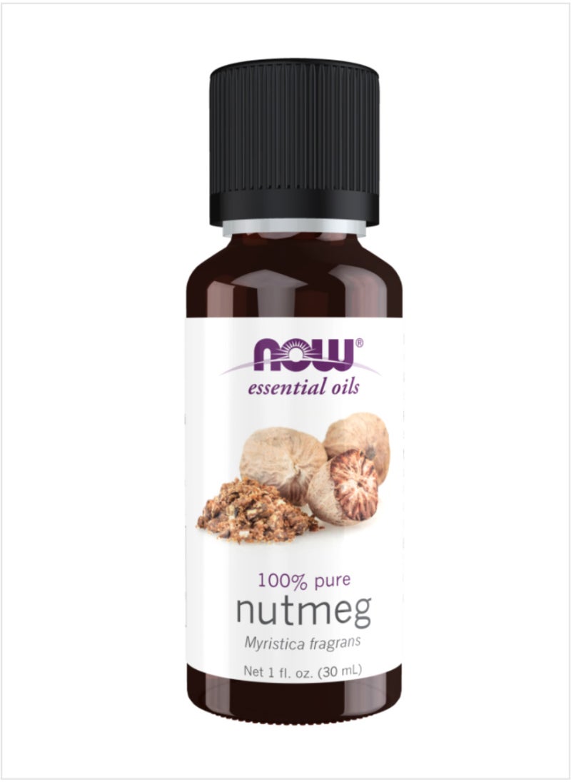 now NOW Essential Oils 100% Pure Nutmeg Oil - Warm & Spicy, 30ml 