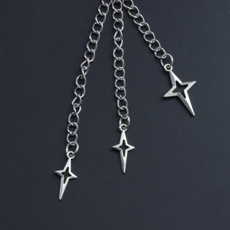 Stainless Steel Pants Chain: Silver Adjustable Multi-Layer - Rust-Resistant Star Cross Chain Belt for Unisex Hip-Hop Alternative Style Outfits - Image 3