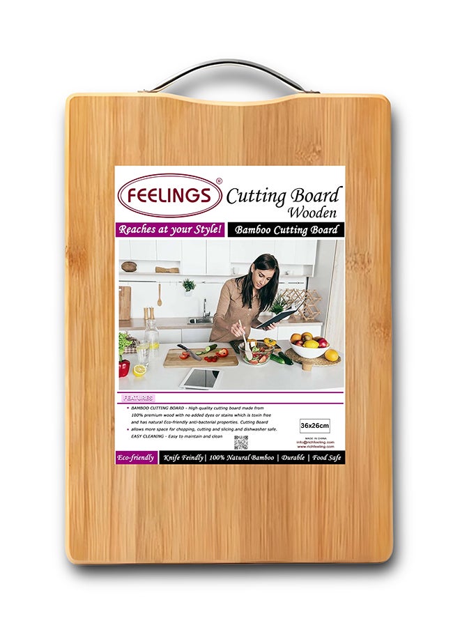Feelings Wooden Chopping Board Bamboo Cutting Board 36x26x1.8cm  - Image 5