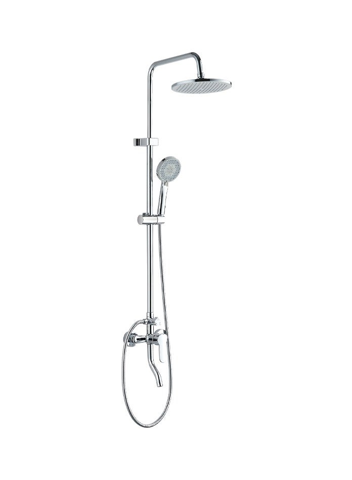 MODI Shower Panel with 5-Function Hand Shower & Overhead Rain Shower – ABS Wall Brackets, Brass Diverter - 130 cm Height - Image 4