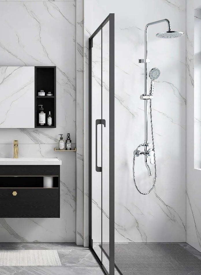 MODI Shower Panel with 5-Function Hand Shower & Overhead Rain Shower – ABS Wall Brackets, Brass Diverter - 130 cm Height - Image 5