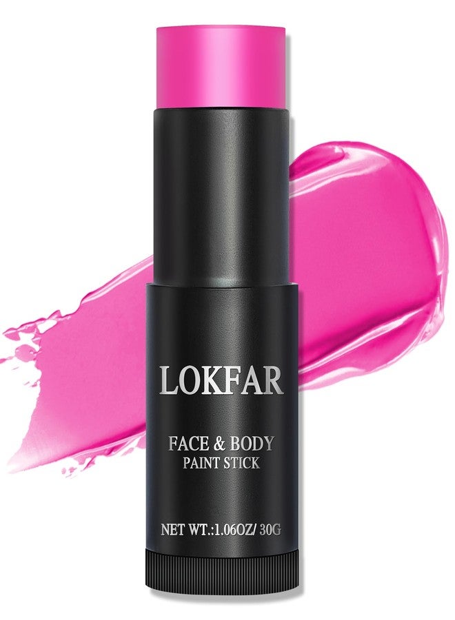 LOKFAR Pink Face Body Paint Stick, Football Baseball Eye Black Stick for Sports, Waterproof Full-Coverage Pink Face Makeup for Halloween Cheshire Cat Stage Cosplay Makeup - Image 1