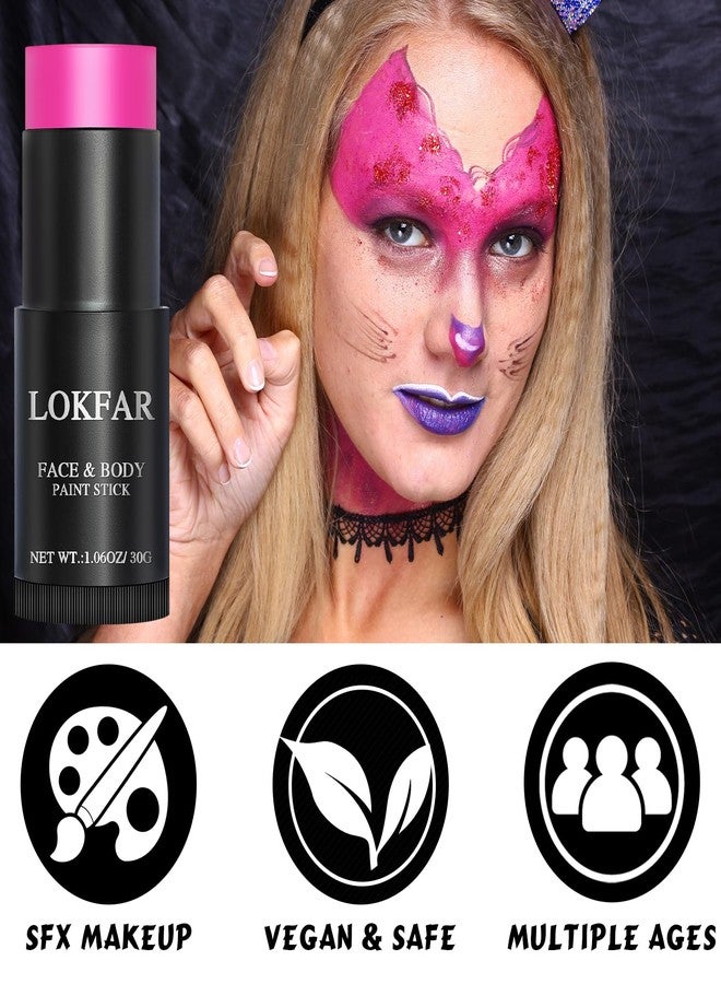 LOKFAR Pink Face Body Paint Stick, Football Baseball Eye Black Stick for Sports, Waterproof Full-Coverage Pink Face Makeup for Halloween Cheshire Cat Stage Cosplay Makeup - Image 3