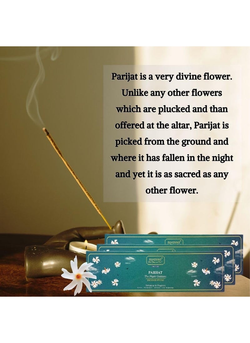 Nyassa Nyassa Parijat Incense - Premium, Hand Dipped, Hand Rolled, Highly Scented Indian Incense Sticks-50 Grams  - Image 2