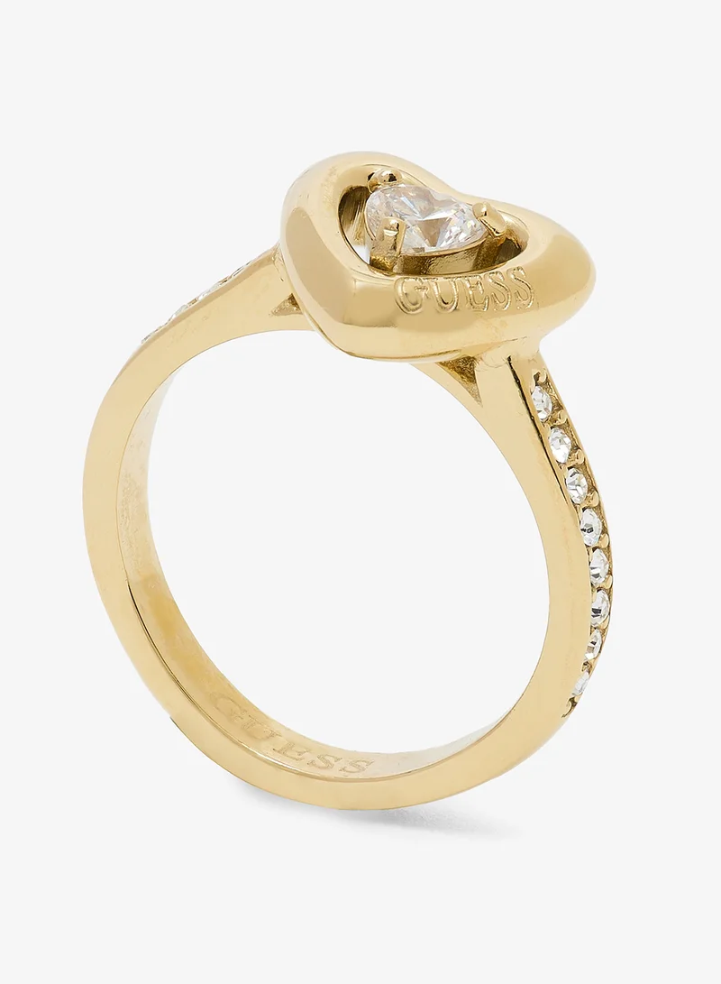 جس خاتم قلب كريستالي سوليتير