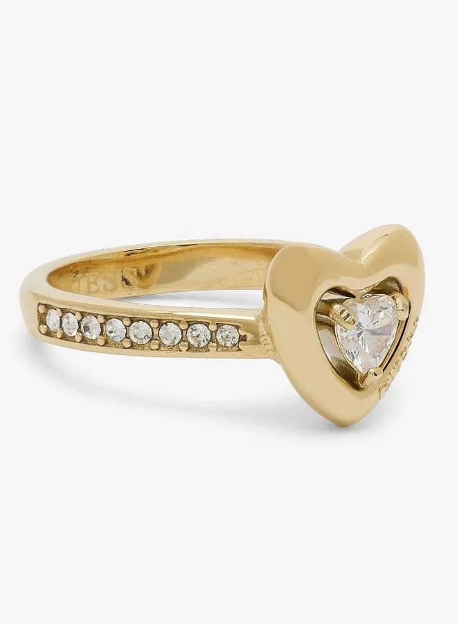 Crystal Heart Solitaire Ring