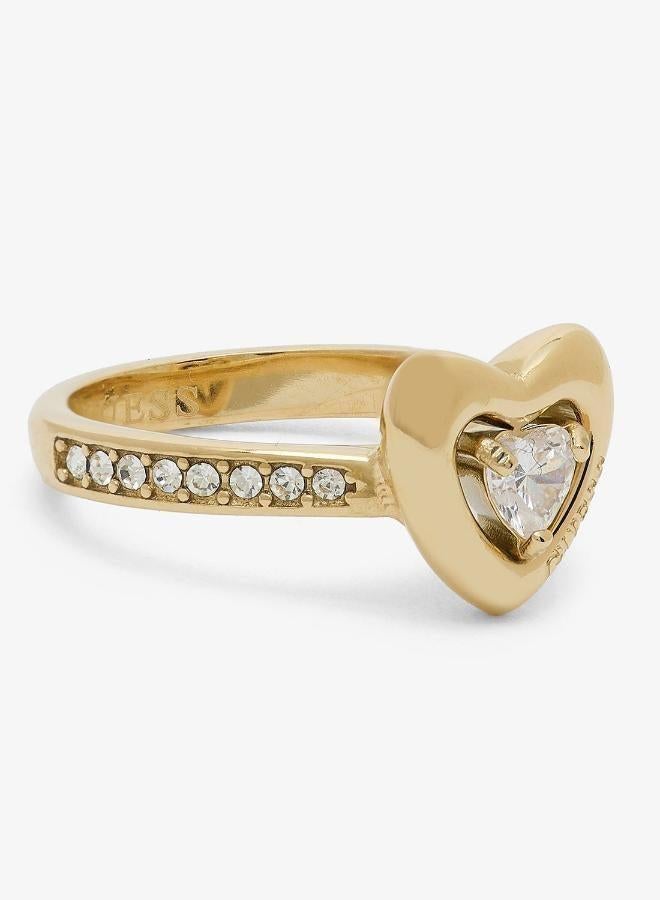 GUESS Crystal Heart Solitaire Ring - Image 1