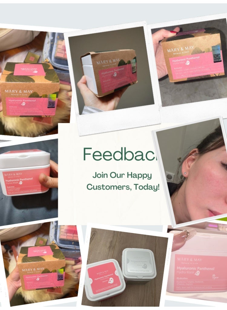 MARY & MAY Mary&May Hyaluronic Panthenol Hydra Mask 30 Sheets | Deep Hydration & Barrier Repair - Image 2