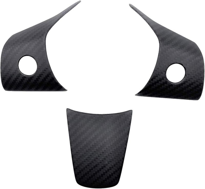 QASULER Carbon Fiber Steering Wheel Decoration Set for Tesla Model 3 - Image 1