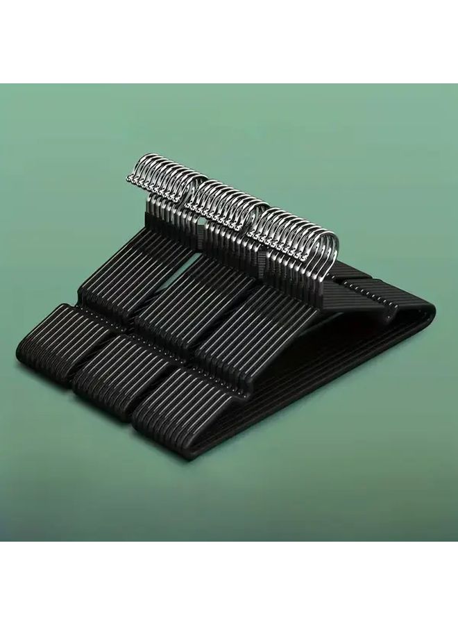 10pcs Green Rubber Coated Metal Hangers Non Slip Space Saving Closet Organizers - Image 2