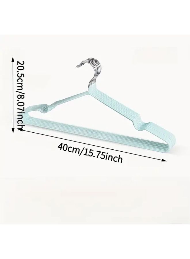 10pcs Green Rubber Coated Metal Hangers Non Slip Space Saving Closet Organizers - Image 3