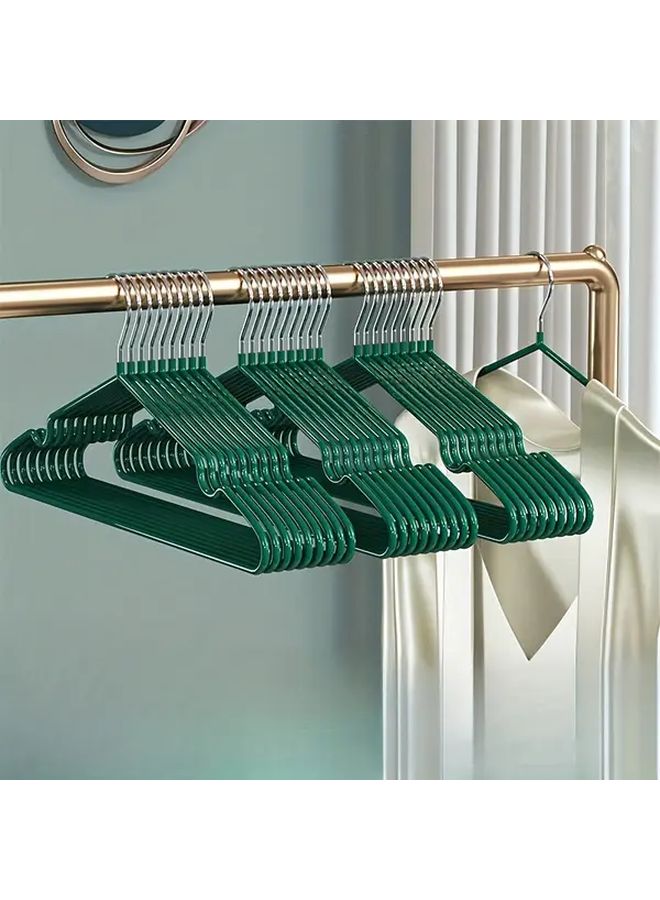 10pcs Green Rubber Coated Metal Hangers Non Slip Space Saving Closet Organizers - Image 4