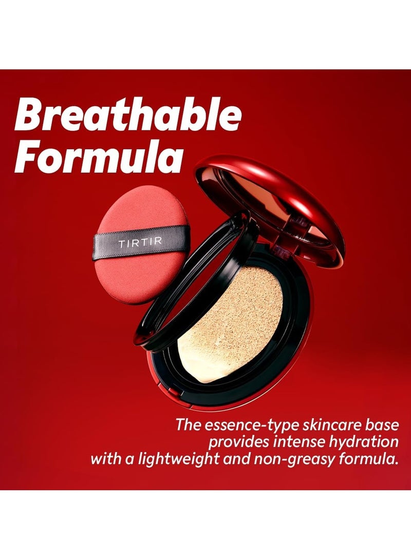 ترتر ماسك فيت ريد كوشن فاونديشن  خيار اليابان رقم واحد للبشرة الزجاجية ، طويلة الأمد ، خفيفة الوزن ، تغطية قابلة للبناء ، شبه ماتي (23 ن رمل ، 0.63 فلور أوز (حزمة من 1)) - Image 4