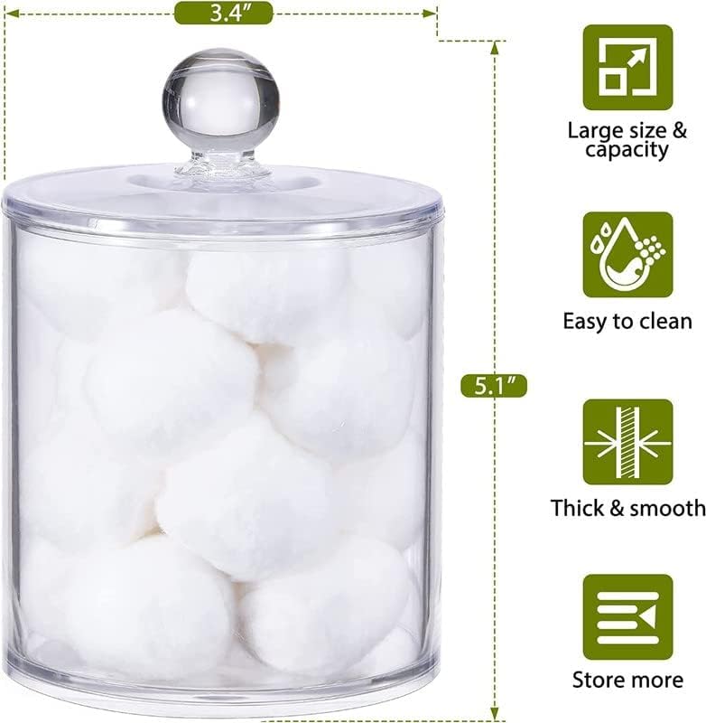 GNOLY Cotton Pad Container, Makeup Pads Buds Dispenser - Qtip Holder Dispenser For Makeup Pads Ball, Swab Cotton Round Pads, Floss - Image 3