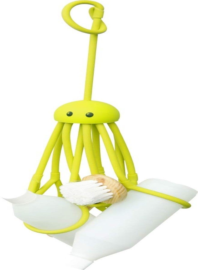 Octopus Formverkert Octopus Shower Caddy (in Green)- Shower Gel Shampoo Conditioner Brush Razors Toys Accessories Holder, 9 Slots, Fits All Sized Bottles, Stylish Fun Bath Shower Organizer, Designed in Sweden - Image 1