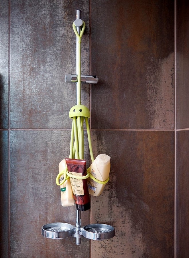 Octopus Formverkert Octopus Shower Caddy (in Green)- Shower Gel Shampoo Conditioner Brush Razors Toys Accessories Holder, 9 Slots, Fits All Sized Bottles, Stylish Fun Bath Shower Organizer, Designed in Sweden - Image 4