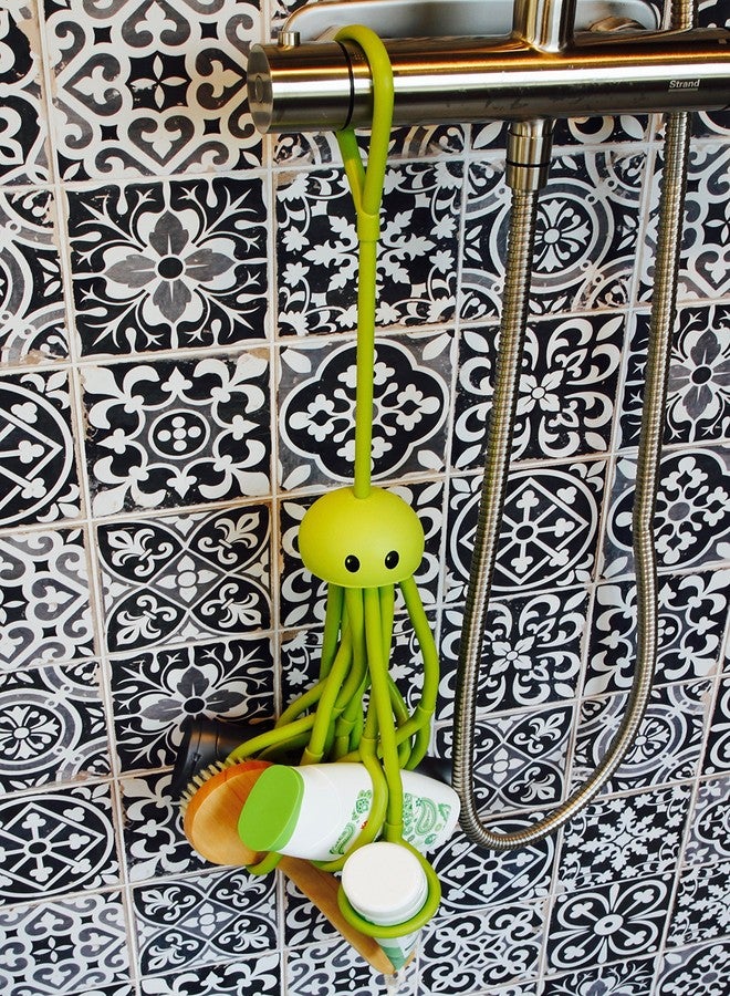 Octopus Formverkert Octopus Shower Caddy (in Green)- Shower Gel Shampoo Conditioner Brush Razors Toys Accessories Holder, 9 Slots, Fits All Sized Bottles, Stylish Fun Bath Shower Organizer, Designed in Sweden - Image 2