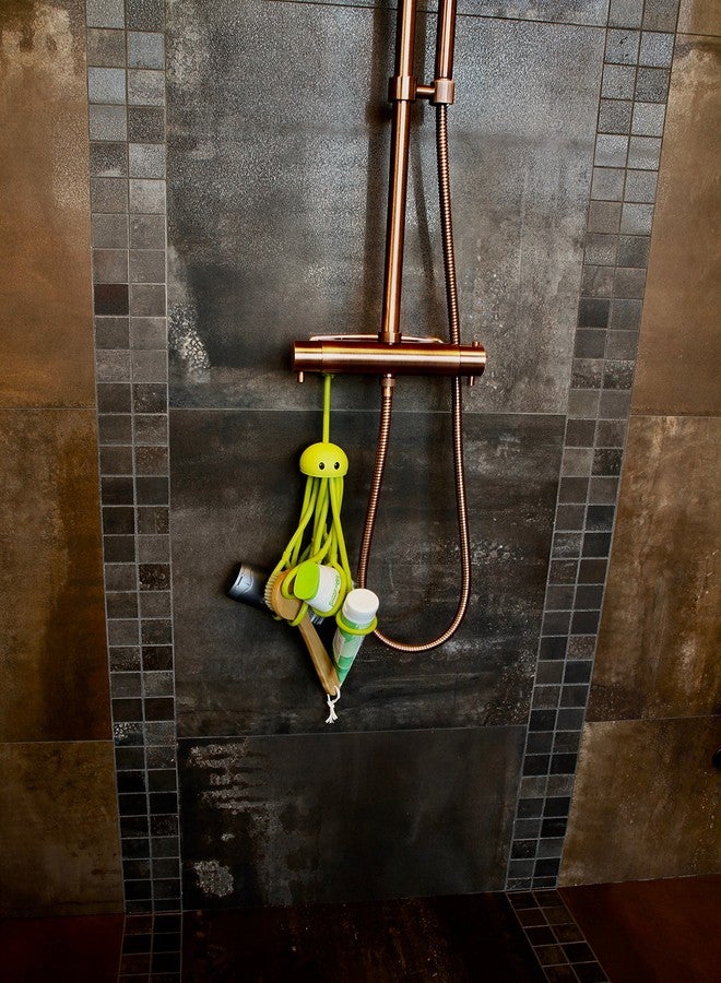 Octopus Formverkert Octopus Shower Caddy (in Green)- Shower Gel Shampoo Conditioner Brush Razors Toys Accessories Holder, 9 Slots, Fits All Sized Bottles, Stylish Fun Bath Shower Organizer, Designed in Sweden - Image 3