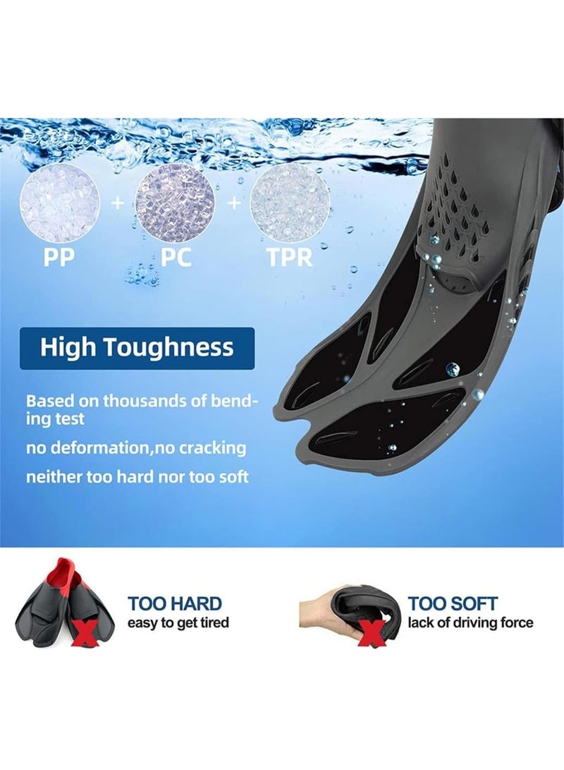 Relex Snorkel Fins Adjustable Buckles Open Heel Swim Flippers Travel Size Short Swim Fins for Snorkeling Diving Swimming Adult Men Womens (L) - Image 5
